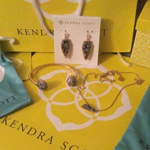 Kendra Scott in rose gold & gray granite 3 pieces